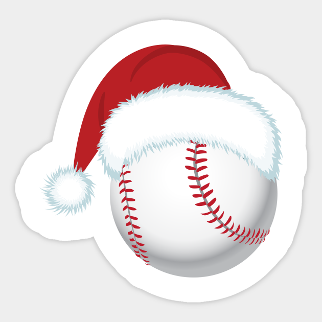 Santa Baseball Christmas Baseball Christmas Sticker TeePublic